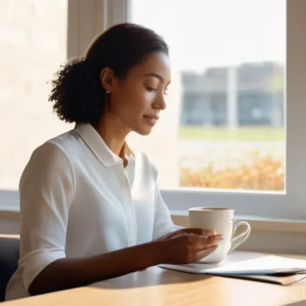 프로젝트 매니저의 하루 일과 - **Prompt:** A calm and focused female project manager in her late 30s, wearing a smart business casu...