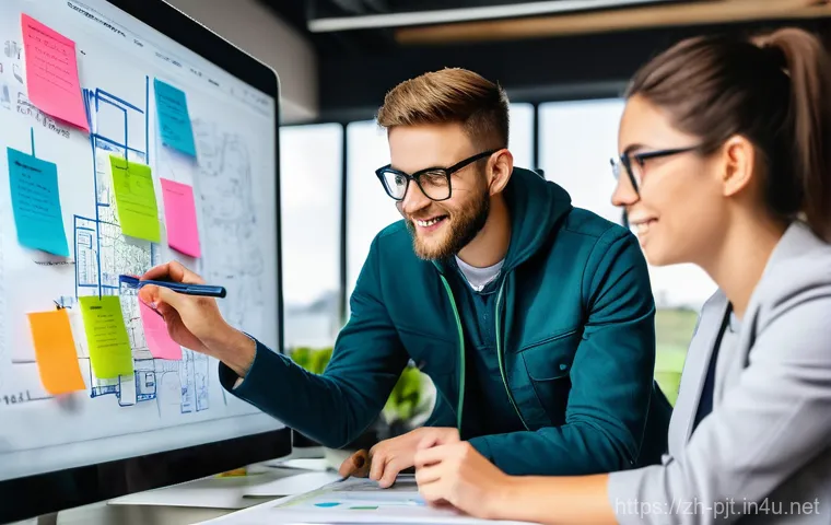 PM의 필수 비즈니스 스킬 - **Prompt:** "A male product manager, late 20s, with a curious and engaging expression, is seated com... PM의 필수 비즈니스 스킬 - **Prompt:** "A male product manager, late 20s, with a curious and engaging expression, is seated com...