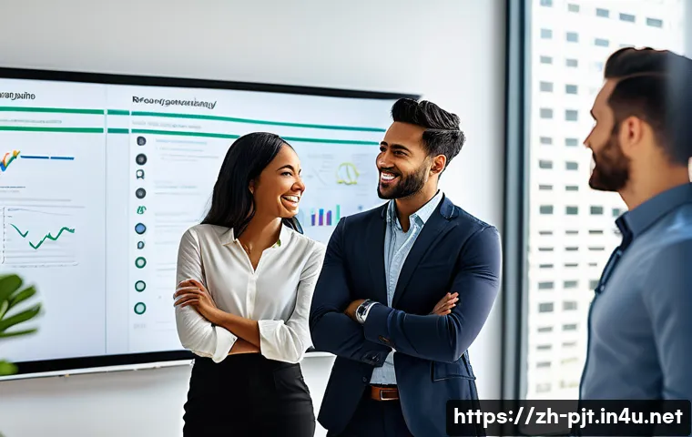 PM이 팀워크를 강화하는 방법 - **A vibrant, detailed photo of a diverse professional team (men and women of various ethnicities, al...